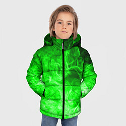 Куртка зимняя для мальчика ОГОНЬ GREEN NEON, цвет: 3D-черный — фото 2