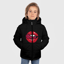 Куртка зимняя для мальчика Губы, цвет: 3D-черный — фото 2