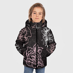 Куртка зимняя для мальчика Цветочный узор, цвет: 3D-светло-серый — фото 2