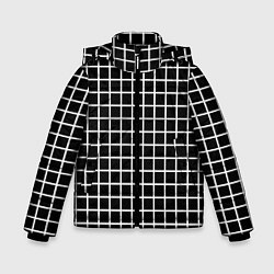 Куртка зимняя для мальчика Клечатая, цвет: 3D-черный