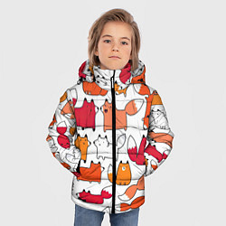 Куртка зимняя для мальчика Милые лисы, цвет: 3D-черный — фото 2