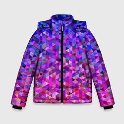 Куртка зимняя для мальчика Треугольники мозаика пиксели, цвет: 3D-светло-серый