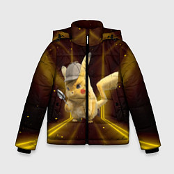 Куртка зимняя для мальчика Детектив Пикачу, цвет: 3D-черный