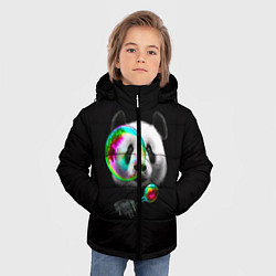 Куртка зимняя для мальчика Панда и мыльный пузырь, цвет: 3D-светло-серый — фото 2