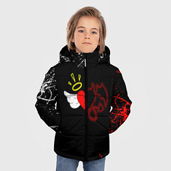 Куртка зимняя для мальчика Добро и зло, Payton Moormeier, цвет: 3D-светло-серый — фото 2