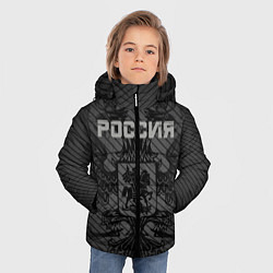 Куртка зимняя для мальчика Россия карбон, цвет: 3D-черный — фото 2