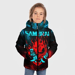 Куртка зимняя для мальчика CYBERPUNK 2077 SAMURAI, цвет: 3D-красный — фото 2