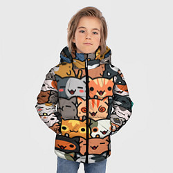 Куртка зимняя для мальчика КОТИКИ, цвет: 3D-черный — фото 2