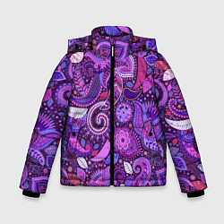 Зимняя куртка для мальчика Фиолетовый этнический дудлинг