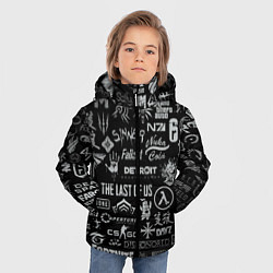 Куртка зимняя для мальчика ЛОГОТИПЫ ИГР, цвет: 3D-черный — фото 2