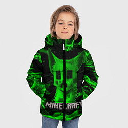 Куртка зимняя для мальчика MINECRAFT CREEPER CAT, цвет: 3D-светло-серый — фото 2