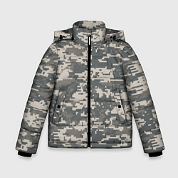 Куртка зимняя для мальчика Цифровой камуфляж, цвет: 3D-черный