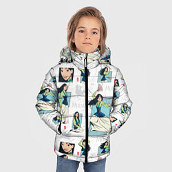Куртка зимняя для мальчика Mulan Pattern, цвет: 3D-черный — фото 2
