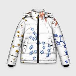 Куртка зимняя для мальчика Звёзды, цвет: 3D-черный