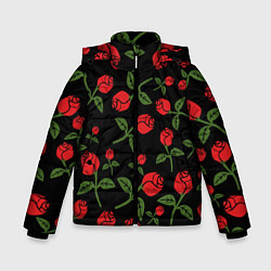 Куртка зимняя для мальчика Roses Art, цвет: 3D-черный