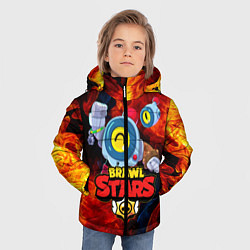 Куртка зимняя для мальчика БРАВЛ СТАРС НАНИ ОГОНЬ, цвет: 3D-светло-серый — фото 2