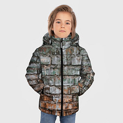 Куртка зимняя для мальчика Кирпичная стена потеки краска, цвет: 3D-черный — фото 2