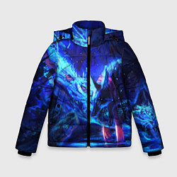 Куртка зимняя для мальчика ВОЛК В НЕОНЕ D, цвет: 3D-светло-серый