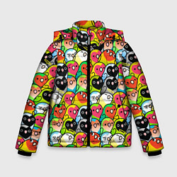 Куртка зимняя для мальчика Папуги, цвет: 3D-черный