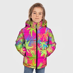 Куртка зимняя для мальчика ПАЛЬМЫ ТРОПИКИ, цвет: 3D-черный — фото 2