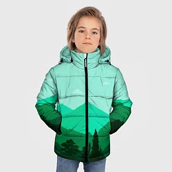 Куртка зимняя для мальчика Горы пейзаж дикая природа, цвет: 3D-черный — фото 2