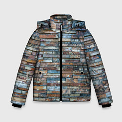 Куртка зимняя для мальчика СТЕНА КИРПИЧ, цвет: 3D-черный