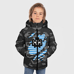 Куртка зимняя для мальчика Рваный камуфляж ВДВ, цвет: 3D-черный — фото 2