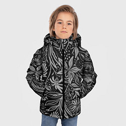 Куртка зимняя для мальчика Флора Черно Белая, цвет: 3D-черный — фото 2