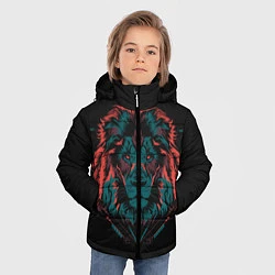 Куртка зимняя для мальчика Лев на закате, цвет: 3D-черный — фото 2