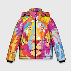 Куртка зимняя для мальчика Акварельный лев, цвет: 3D-красный