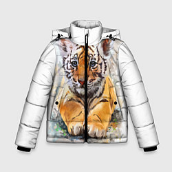 Куртка зимняя для мальчика Tiger Art, цвет: 3D-светло-серый