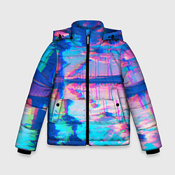 Куртка зимняя для мальчика ГАВАЙИ ГЛИТЧ, цвет: 3D-черный