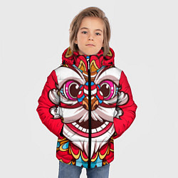 Куртка зимняя для мальчика Морда Азиатского Льва, цвет: 3D-черный — фото 2