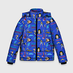 Куртка зимняя для мальчика Паттерн Чудо-женщина, цвет: 3D-светло-серый