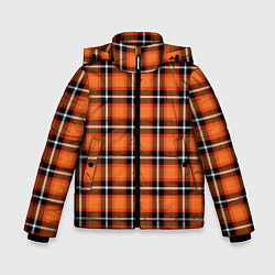 Куртка зимняя для мальчика Шотландская клетка, цвет: 3D-светло-серый