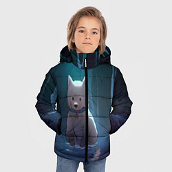 Куртка зимняя для мальчика Одинокий пес в озере слез, цвет: 3D-черный — фото 2