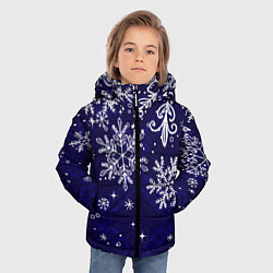 Куртка зимняя для мальчика Новогодние снежинки, цвет: 3D-светло-серый — фото 2