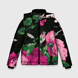 Куртка зимняя для мальчика Розы, цвет: 3D-черный