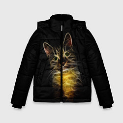 Куртка зимняя для мальчика Дымчато-световой кот, цвет: 3D-черный