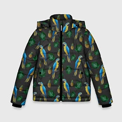 Куртка зимняя для мальчика Попугай Ара, цвет: 3D-светло-серый