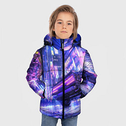 Куртка зимняя для мальчика Cyberpunk city, цвет: 3D-черный — фото 2