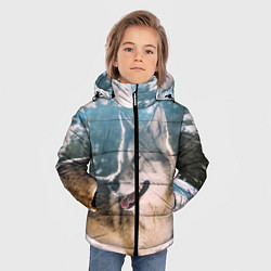 Куртка зимняя для мальчика Волк и снег, цвет: 3D-красный — фото 2
