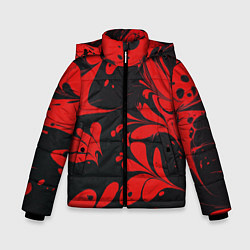 Куртка зимняя для мальчика Красный Мрамор, цвет: 3D-светло-серый