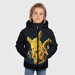 Куртка зимняя для мальчика Pikachu Pika Pika, цвет: 3D-черный — фото 2