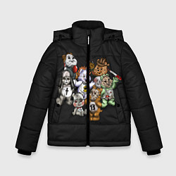Куртка зимняя для мальчика Страшные Мишки, цвет: 3D-черный