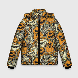 Куртка зимняя для мальчика Хэллоуин, цвет: 3D-светло-серый