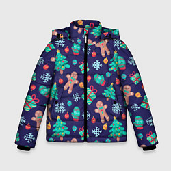 Куртка зимняя для мальчика Новый год, цвет: 3D-черный