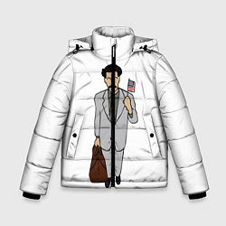 Куртка зимняя для мальчика Борат, цвет: 3D-черный
