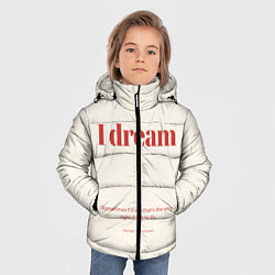 Куртка зимняя для мальчика Харуки Мураками цитата, цвет: 3D-черный — фото 2