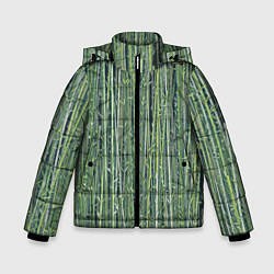 Куртка зимняя для мальчика Зеленый бамбук, цвет: 3D-черный